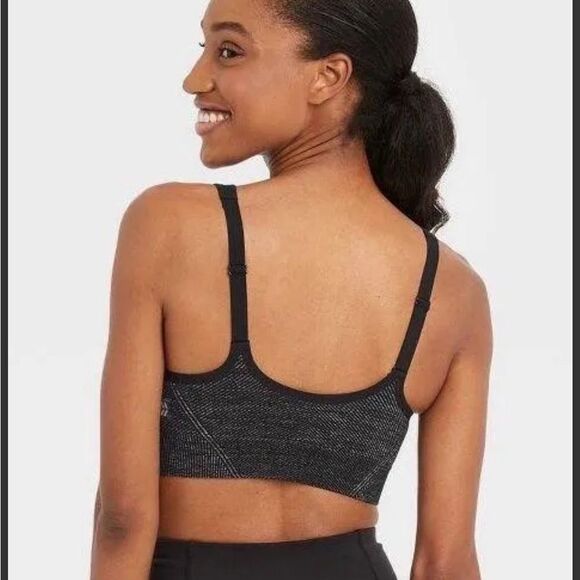 All In Motion Black And Gray Front Closure Sports Bra, Size XS, NWT - Picture 2 of 13